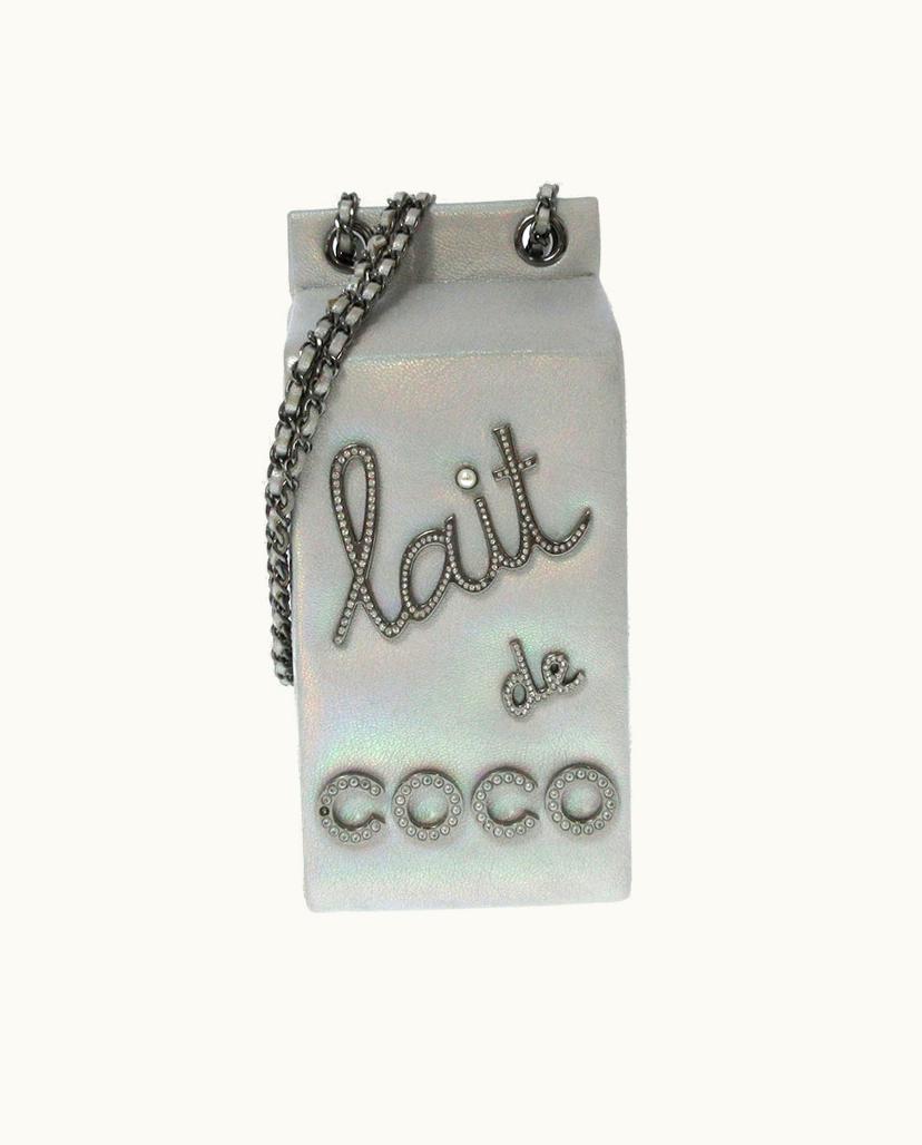 Chanel Chanel Coconut Milk Chain Shoulder Bag Calf Leather Silver