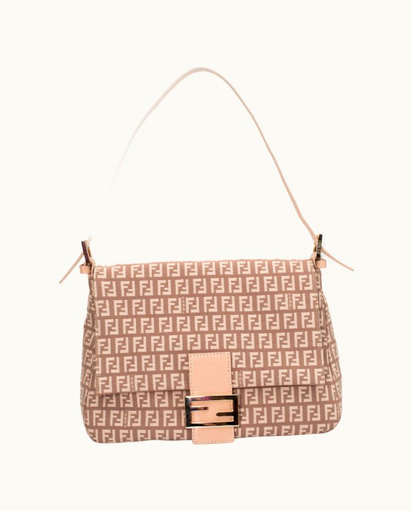Fendi Fendi Women's Mamma Baguette Canvas In Nude