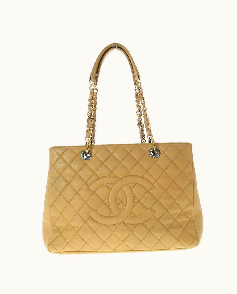 Chanel Chanel Women's Shopping Tote Grand Leather In Beige