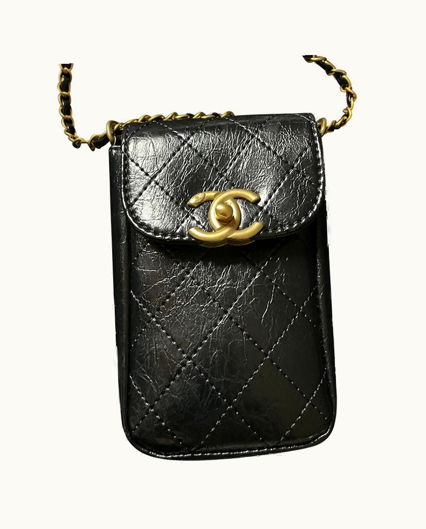 Chanel Chanel Mini Crossbody Bag Pied de Poule Detachable Black
