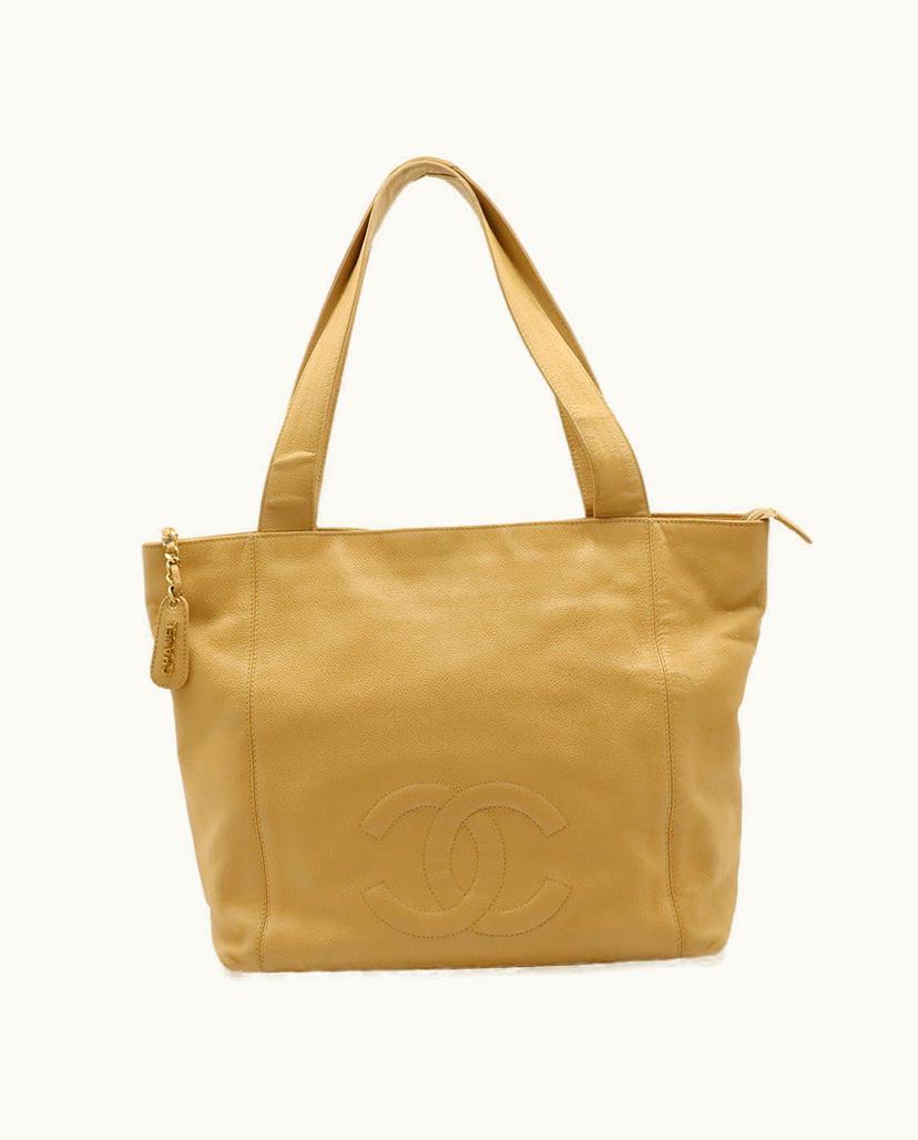 Chanel Chanel Women's Shopping Tote Leather In Yellow