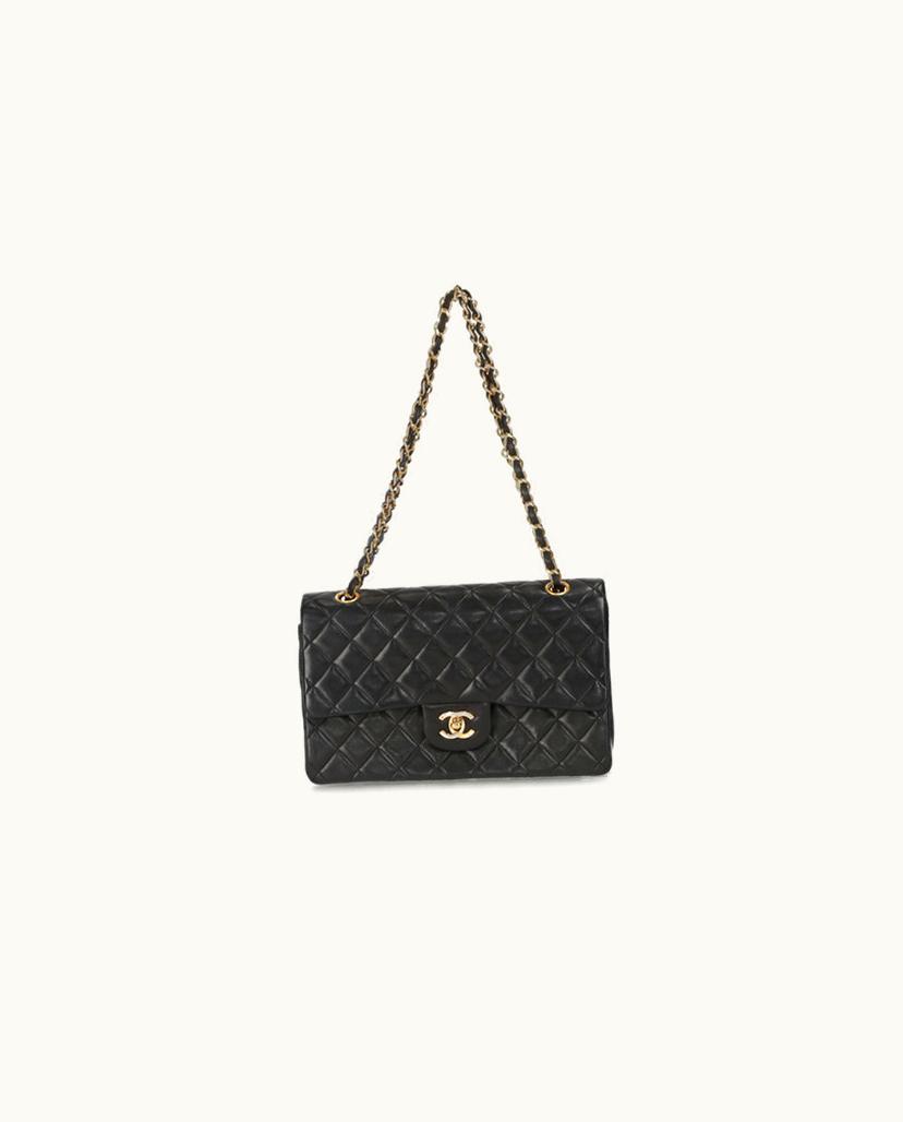 Chanel Chanel Classic Double Flap Bag Medium Quilted Lambskin Black