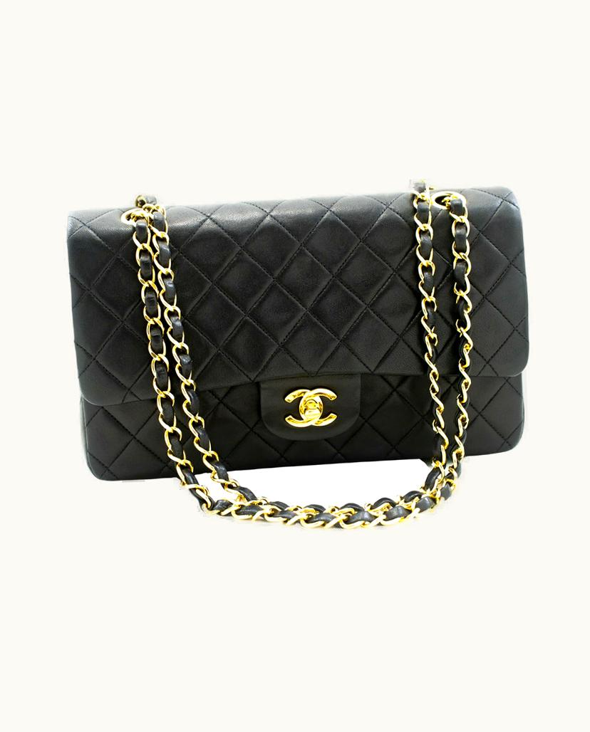 Chanel Chanel Double Flap Shoulder Bag Leather Classic Black