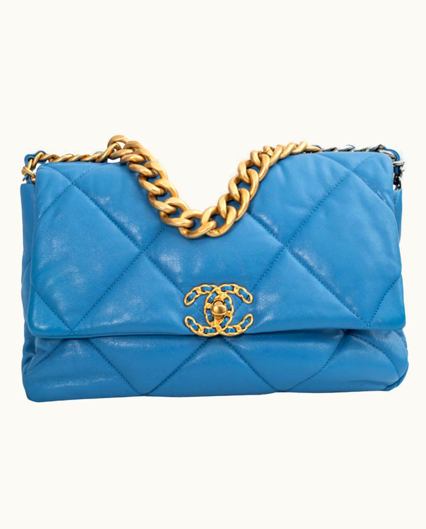 Chanel Chanel Chanel 19 Flap Bag Leather In Blue