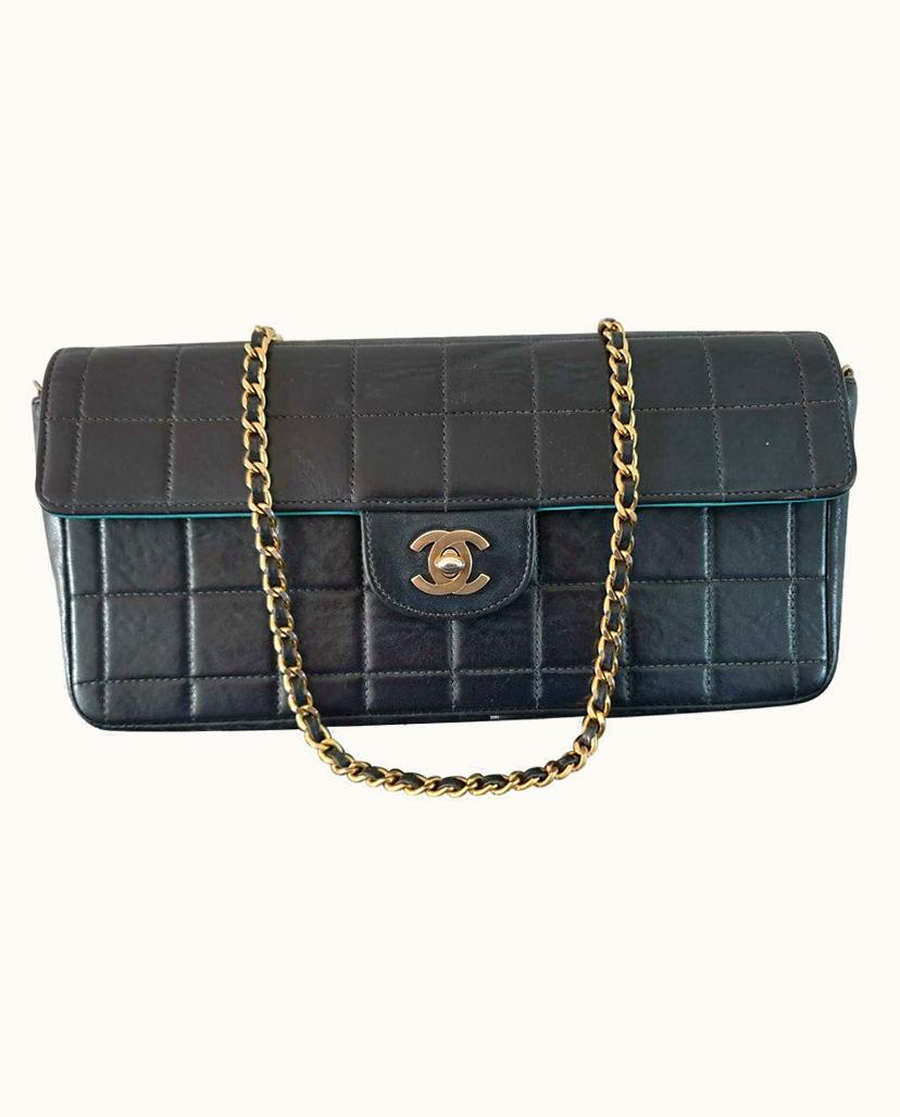 Chanel Chanel Women's East West Chocolate Bag Leather In Blue