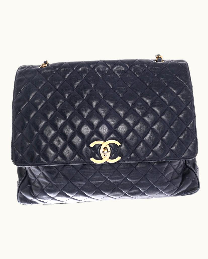 Chanel Chanel Twist Lock Women's Handbag Leather In Blue