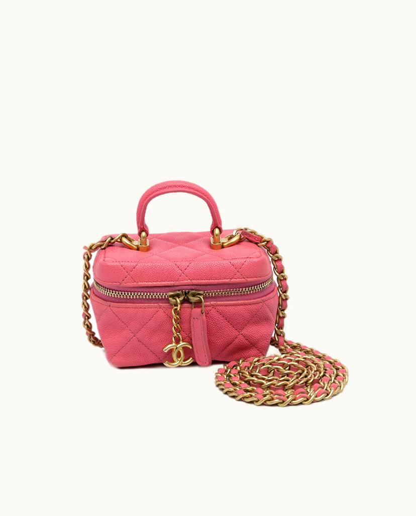 Chanel Chanel Micro Caviar Vanity Bag Leather in Pink