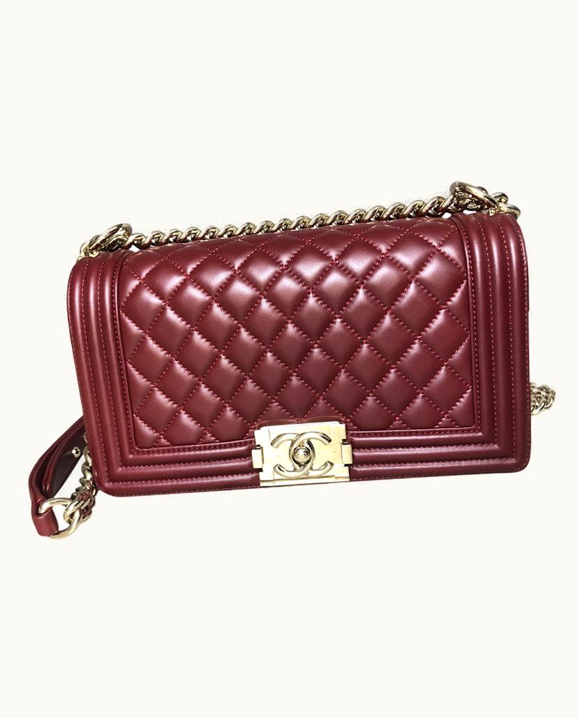 Chanel Chanel Boy Bag Quilted Leather Bordeaux