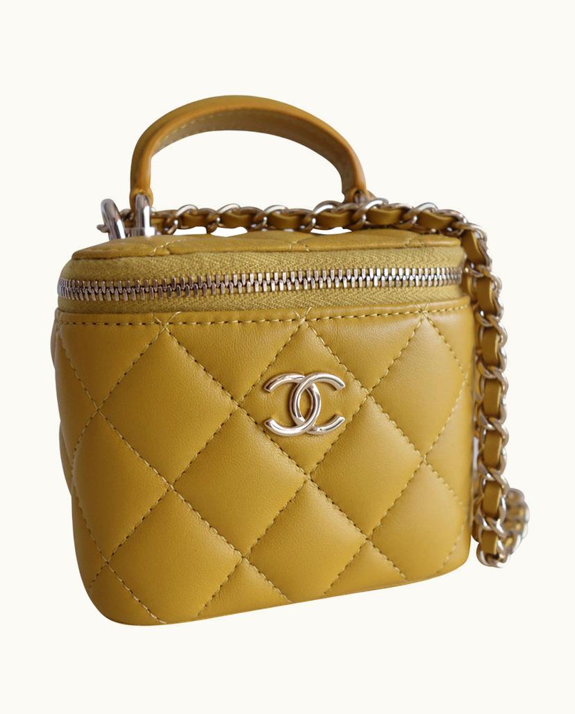 Chanel Chanel Classic 2022 Mini Sac Yellow Quilted Leather Shoulder Bag