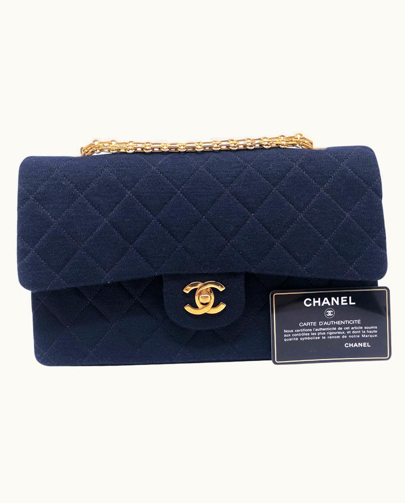 Chanel Chanel Women's Flap Bag Jersey In Blue