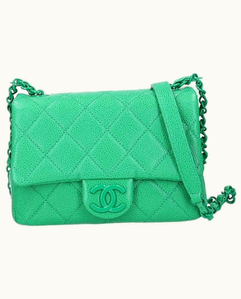 Chanel Chanel Women's Shoulder Bag Leather In Green