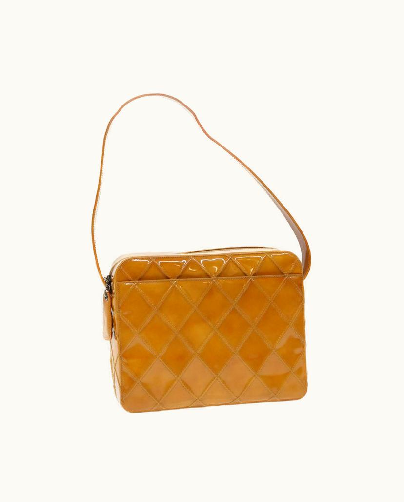 Chanel Chanel Women's Shoulder Bag Patent Leather In Yellow