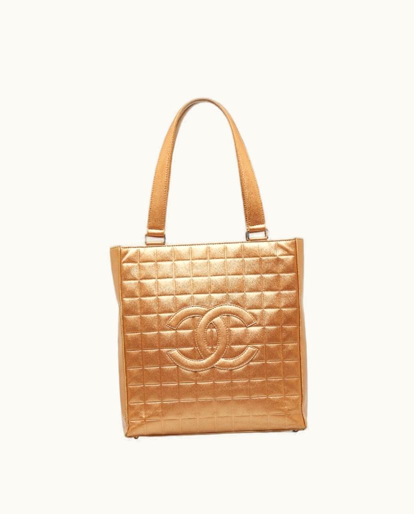 Chanel Chanel Coco Mark Handbag Leather In Gold