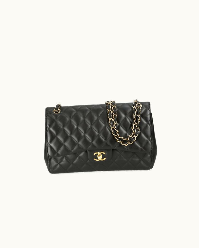 Chanel Chanel Classic Jumbo Double Flap Bag Quilted Leather Shoulder Bag Black