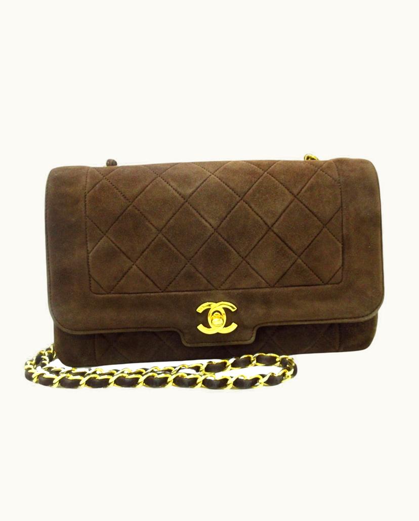 Chanel Chanel Women's Matelassée Suede In Brown