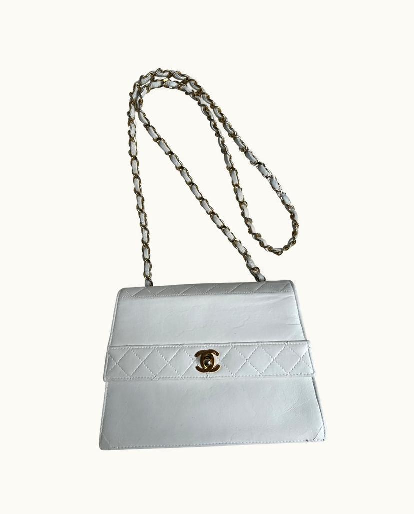 Chanel Chanel Vintage Box Bag Leather Shoulder/Crossbody White