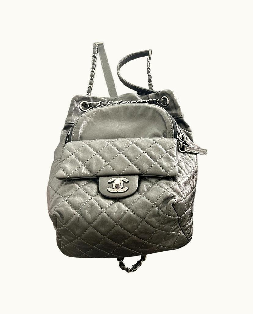 Chanel Chanel Women's Backpack Leather In Grey