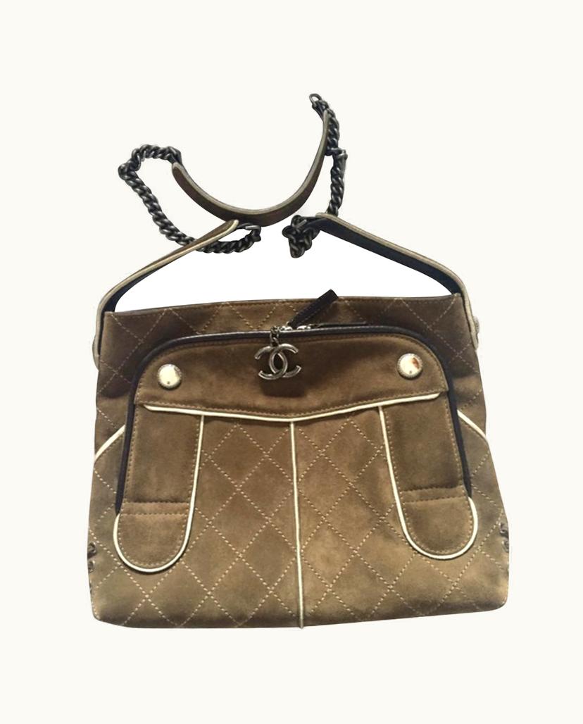Chanel Chanel Lagerfeld Collector's Edition Crossbody Bag Suede In Brown