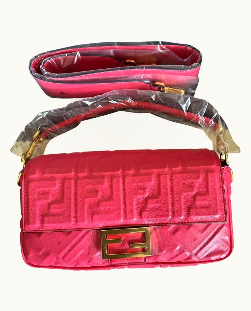 Fendi Fendi Baguette Bag Raspberry Red Nappa Leather