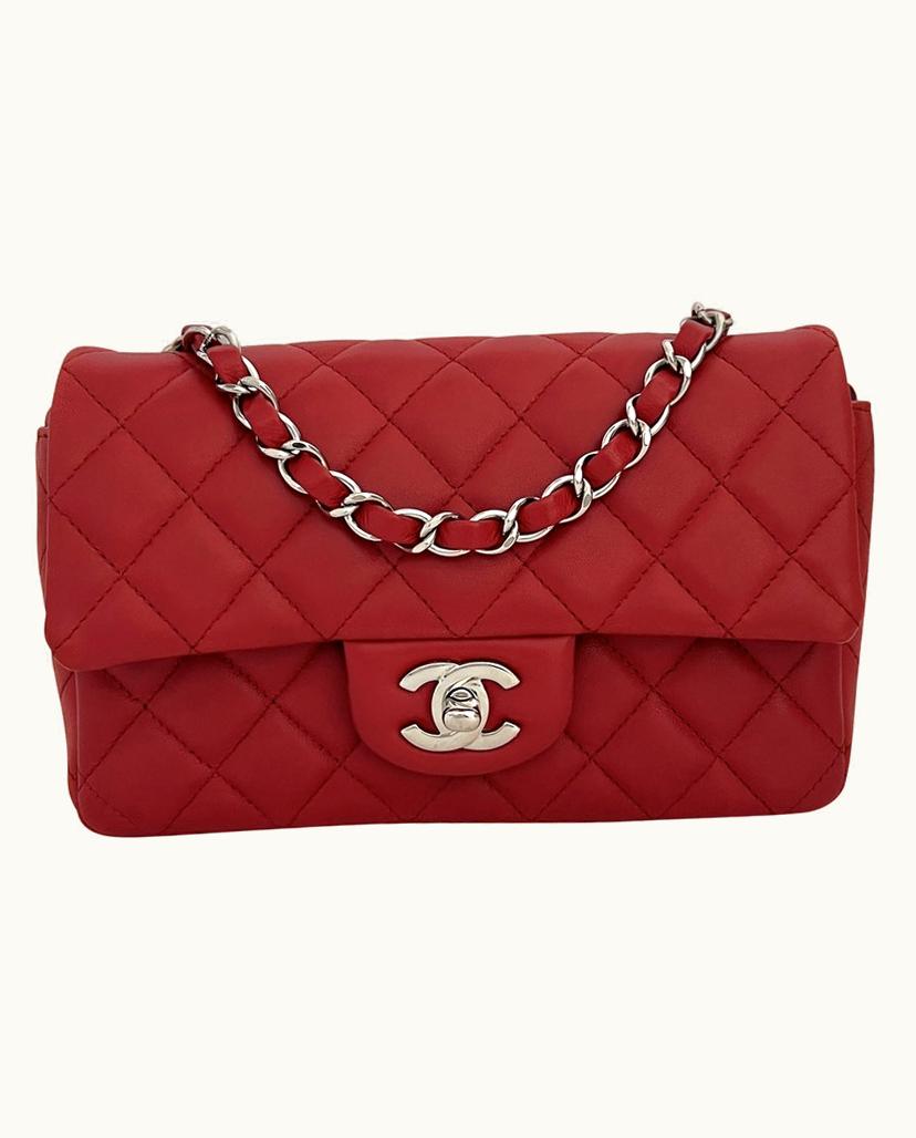 Chanel Chanel 7712 Classic Flap Bag Leather In Metallic Red
