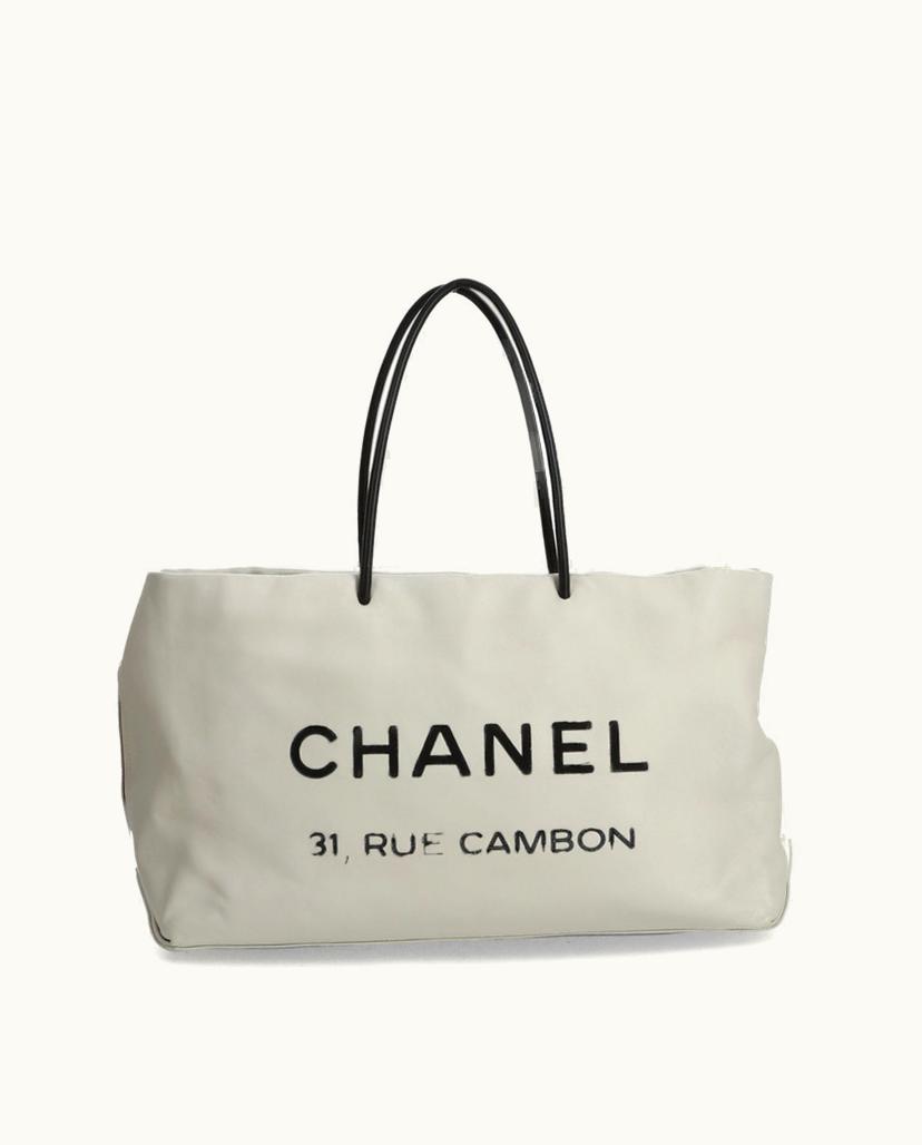 Chanel Chanel 31 Rue Cambon Tote Shoulder Bag Leather In White