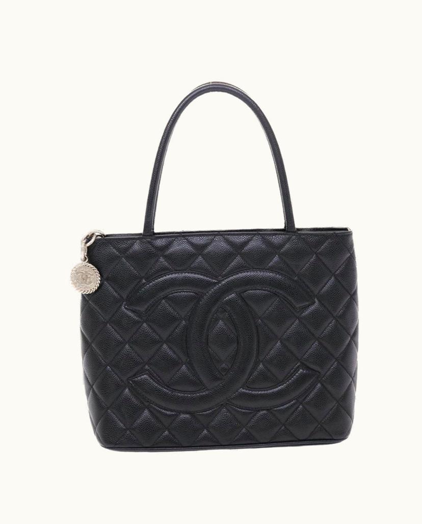 Chanel Chanel Medaillon Tote Bag Leather Black