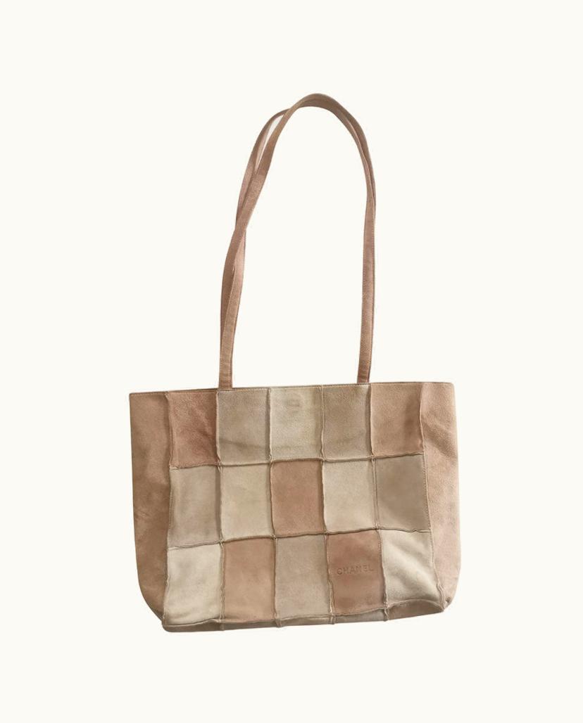 Chanel Chanel Retro Patchwork Women's Tote Bag Suede Brown