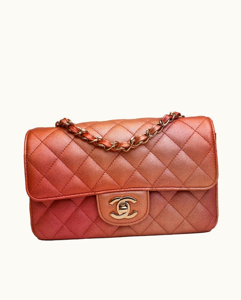Chanel Chanel Classic Mini Single Flap Shoulder Bag Lambskin Ombre Pink