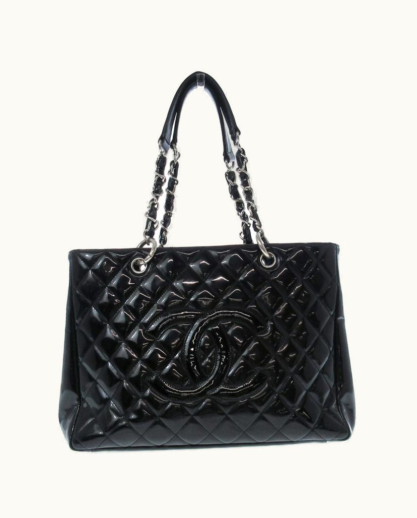 Chanel Chanel Women's Shopping Tote Grand Patent Leather In Black