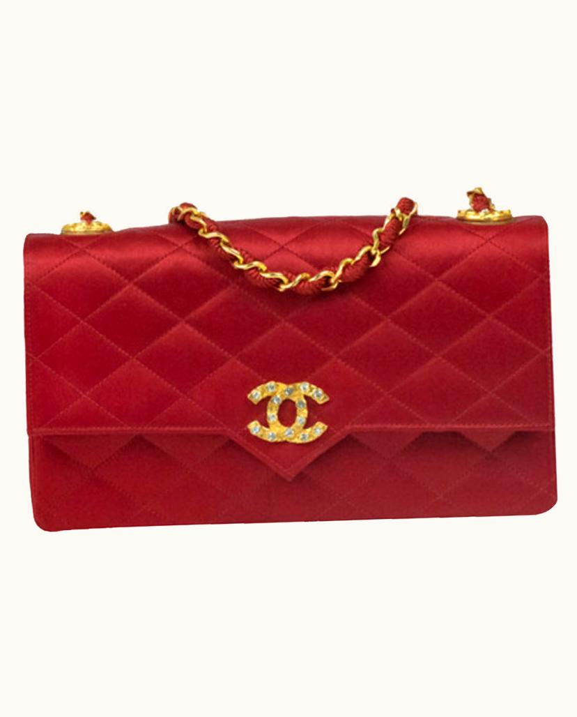 Chanel Chanel Women's Flap Bag Silk In Red