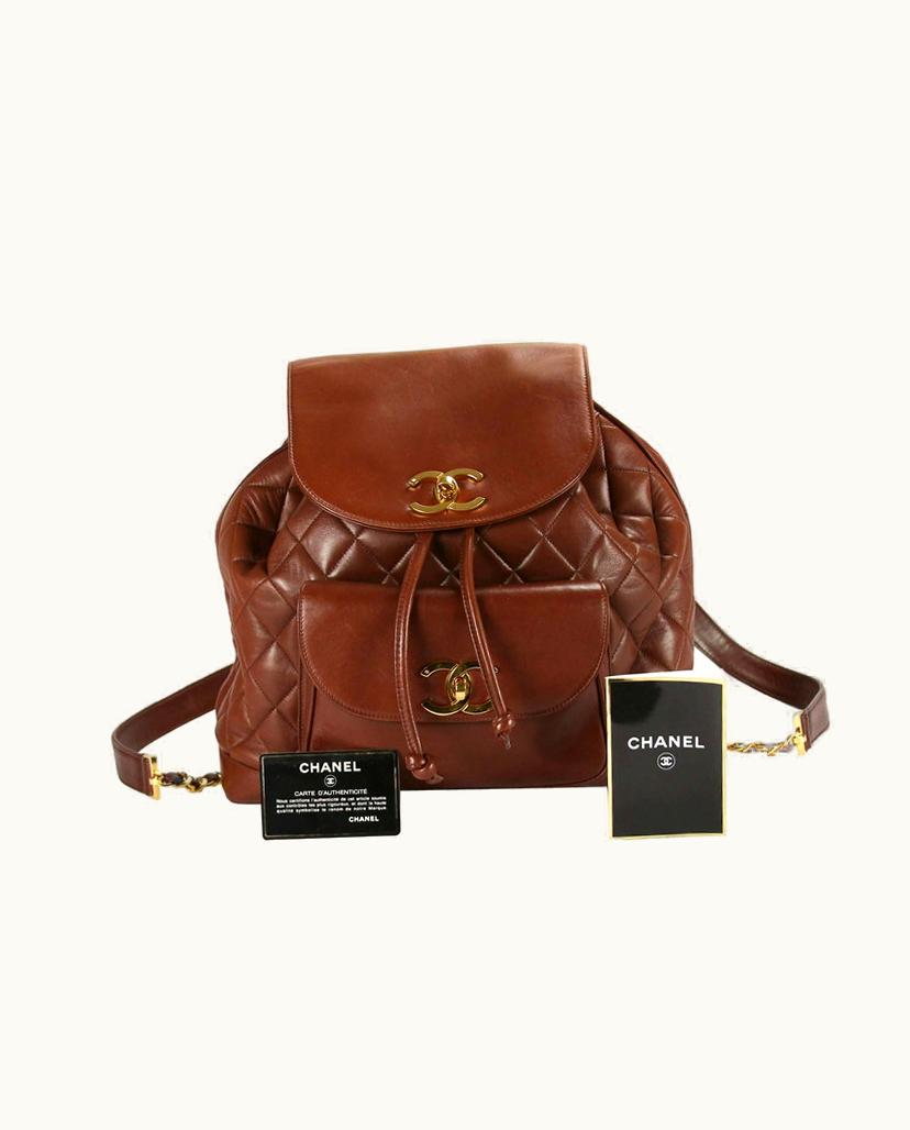 Chanel Chanel Duma Backpack Leather Brown