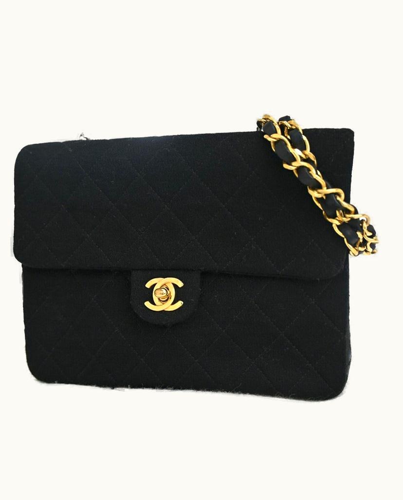 Chanel Chanel Mini Matelassé Shoulder Bag Canvas In Black