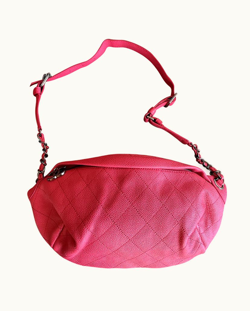 Chanel Chanel Coral Belt Bag Leather and Chain Women's Red