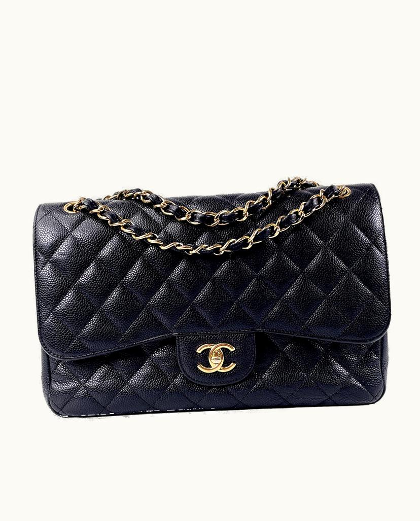 Chanel Chanel Jumbo Classic Caviar Double Flap Shoulder Bag Black