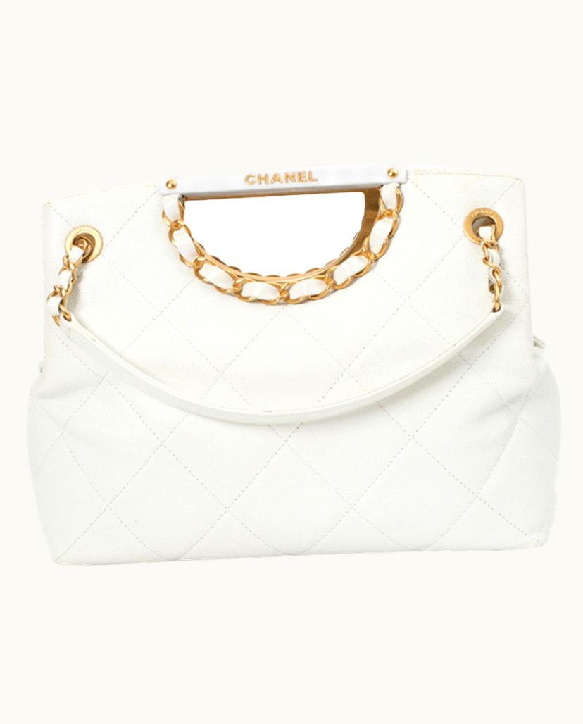Chanel CHANEL Women's Shoulder Bag Leather In White