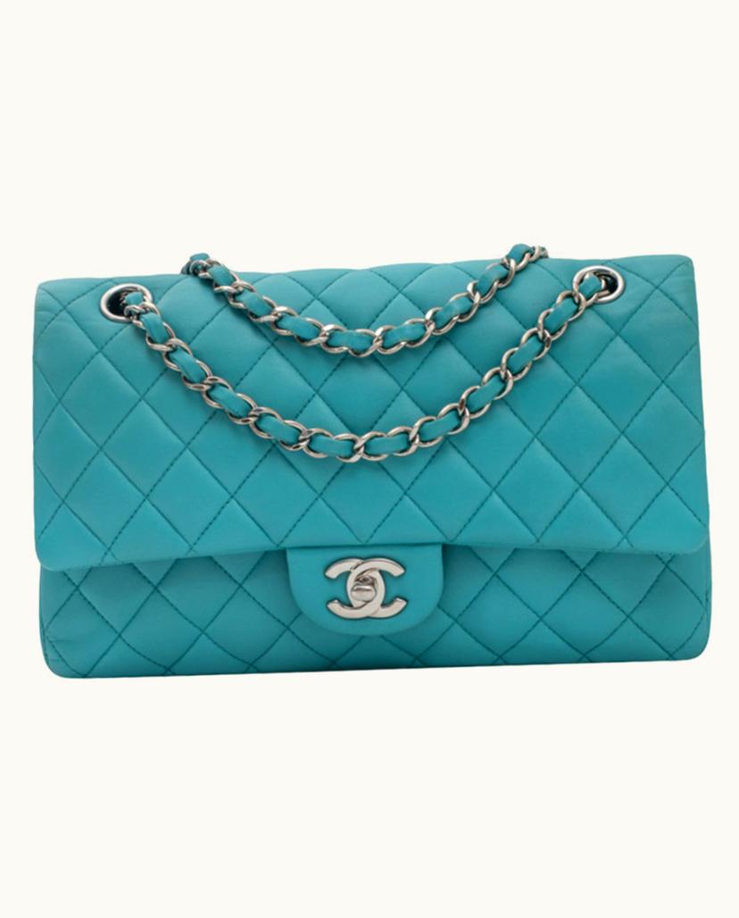Chanel Chanel Women's Shoulder Bag Leather In Turquoise