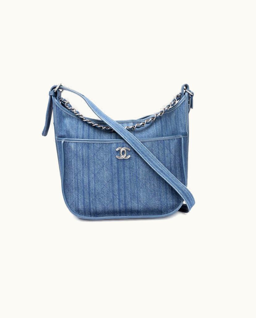 Chanel Chanel Denim Jungle Stroll Hobo Bag Blue
