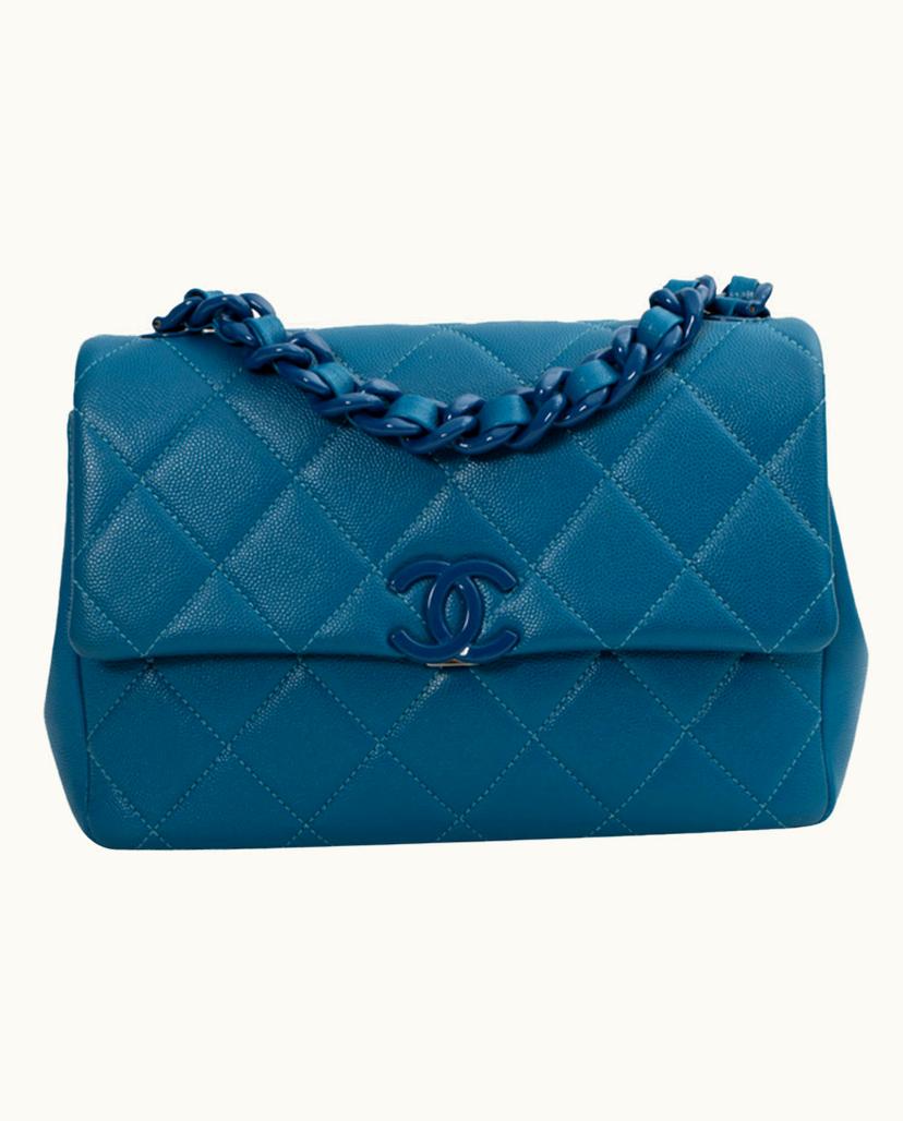 Chanel Chanel Timeless Classic Women's Shoulder Bag Blue Leather