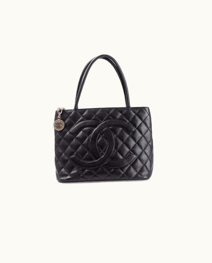 Chanel CHANEL Caviar Medallion Tote Bag Black