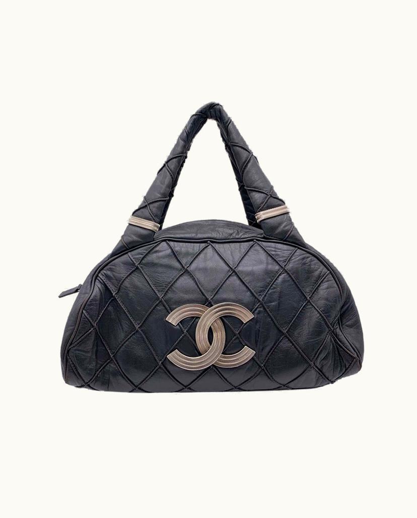 Chanel Chanel Satchel Handbag Leather In Grey