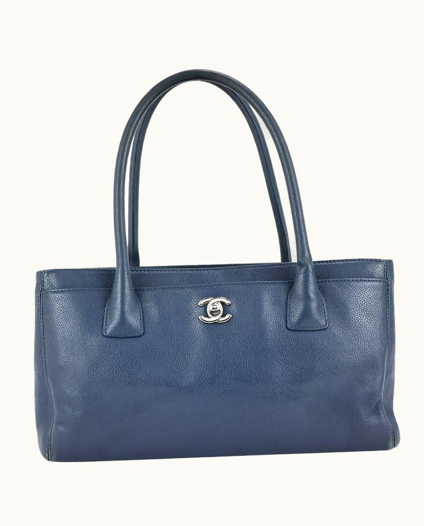 Chanel Chanel Executive Tote Bag Women's Leather Blue