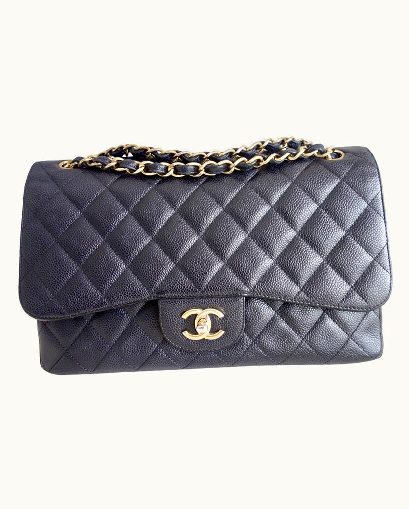 Chanel Chanel Classic Large Flap Bag Caviar Leather Black