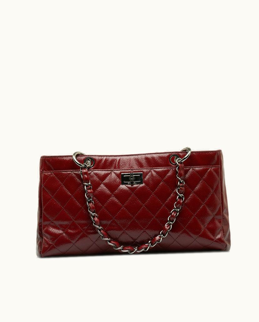 Chanel Chanel Women's Tote Bag Patent Leather In Red