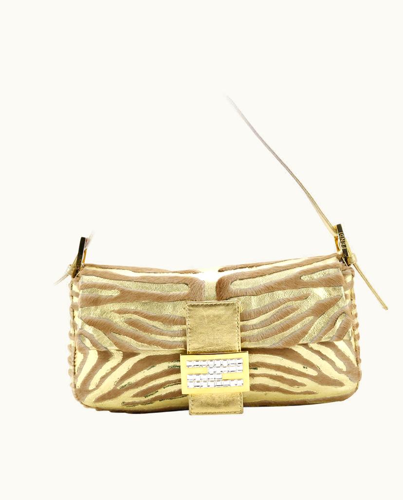 Fendi Fendi Limited Edition Baguette Bag Leather Gold