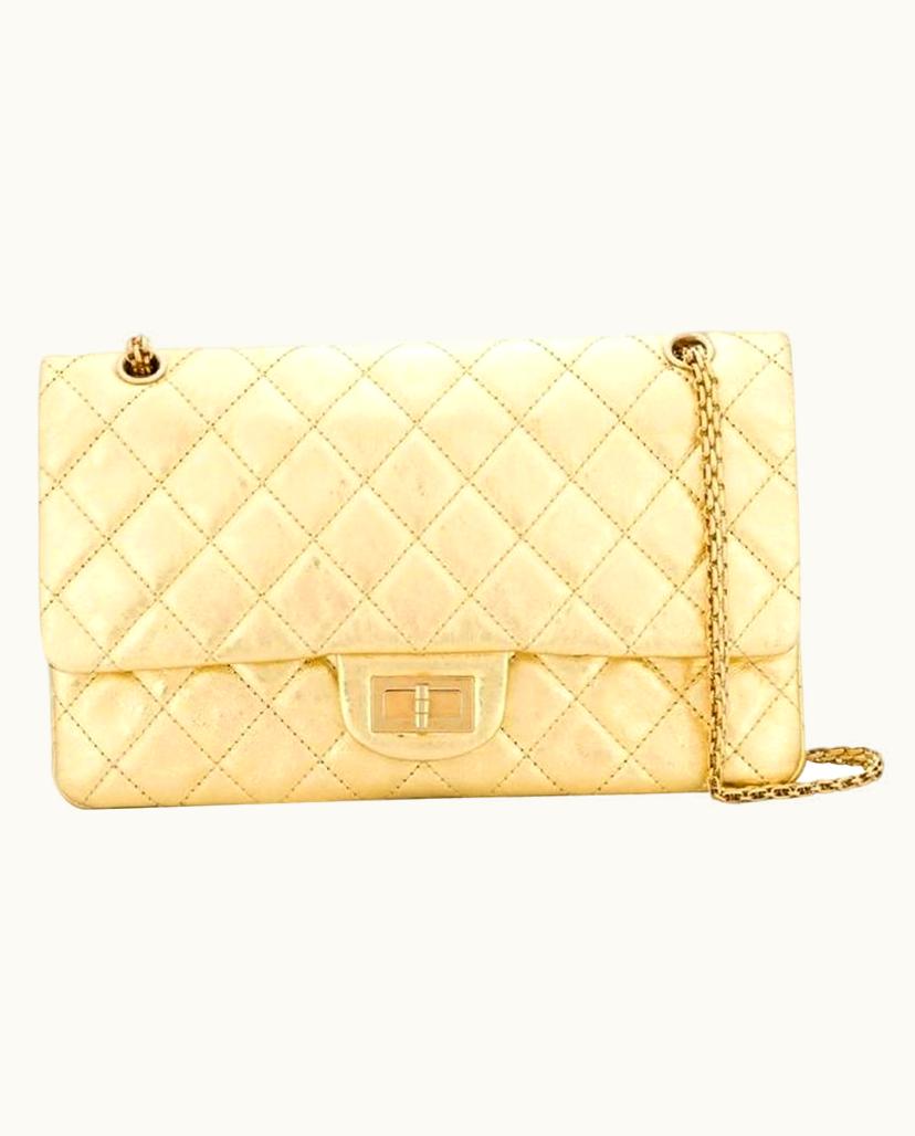 Chanel Chanel 2.55 Jumbo Metallic Golden Leather Bag