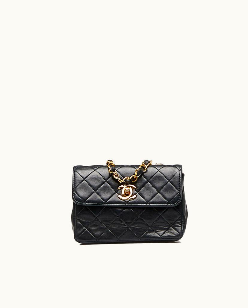 Chanel Chanel Extra Mini Classic Flap Bag Lambskin Leather Black