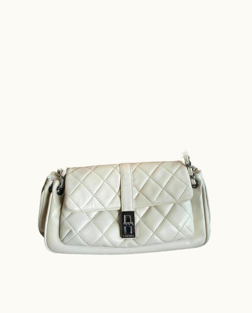 Chanel Chanel Flap Bag Leather Cream