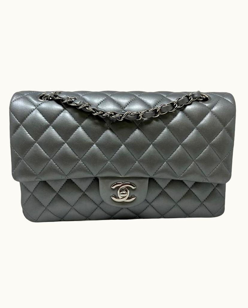 Chanel Chanel 25 Shoulder Bag Lambskin Quilted Gray
