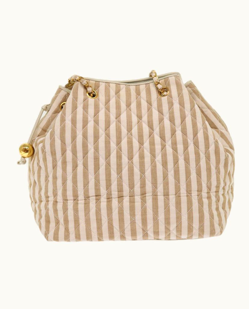 Chanel Chanel Classic Shoulder Bag Canvas In Brown