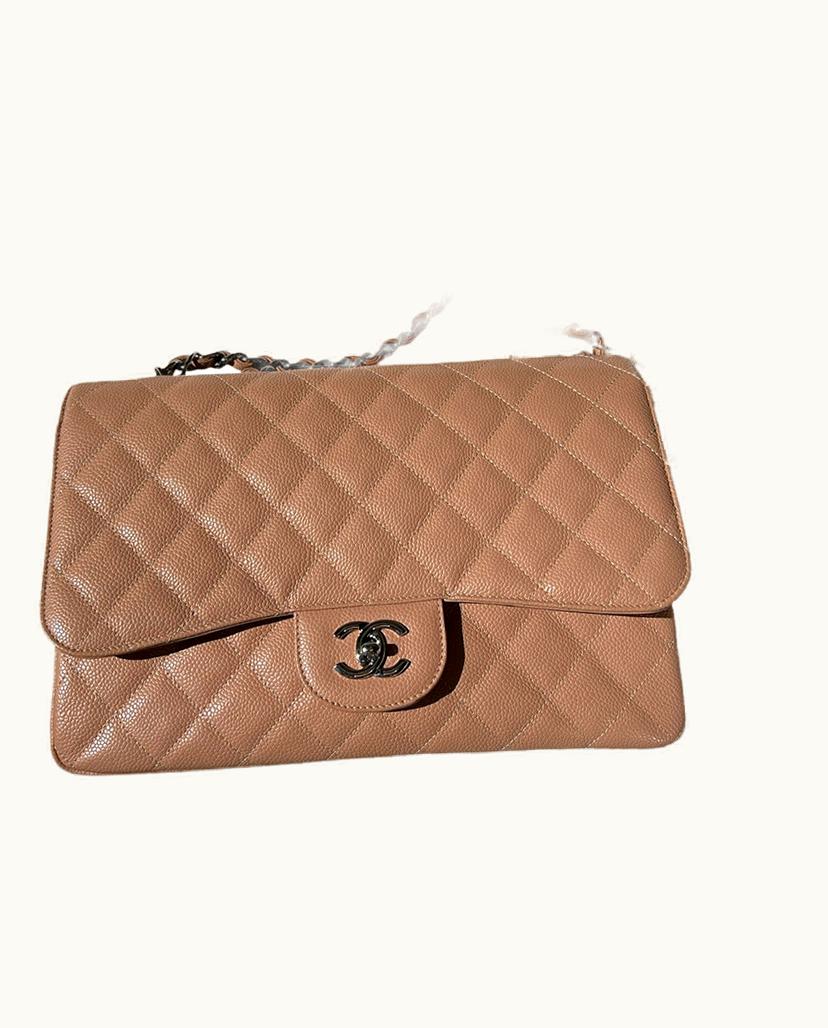 Chanel Chanel Women's Classic Flap Bag Jumbo Leather In Nude